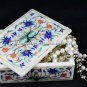 6"x4"x2" Antique Marble Ring Box Marquetry Handmade Inlay Valentine Decor H5463A