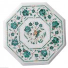 1'x1' Marble End Coffee Table Top Semi Malachite Mosaic Art Home Living Decor