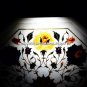 15" White Marble Outdoor Center Table Floral Inlay Stone Furniture Decor H5398C