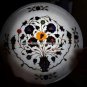 10" Marvelous Marble Designer Plate Lapis Malachite Inlay Kitchen Decor H5421B