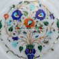 10" Marvelous Marble Designer Plate Lapis Malachite Inlay Kitchen Decor H5421B