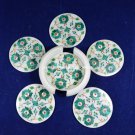 Marble Personalized Coasters Elegant Malachite Inlaid Kitchen Table Gift H5550