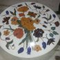 24" Marble Coffee Dining Table Top Floral Round Inlaid Orginal Home Decor Gifts