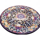 48" Black Marble Top Dining Table Lapis Gems Inlay Living Room Mosaic Home Decor 48" Black Marble Top Dining Table Lapis Gems Inlay Living Room Mosaic Home Decor