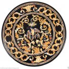 36" Marble Side Coffee Table Top Hakik Inlay Pietradura Mosaic Living Room Decor