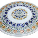 30" White Marble Round Coffee Table Top Multi Stone Inlay Micro Mosaic Art Decor 30" White Marble Round Coffee Table Top Multi Stone Inlay Micro Mosaic Art Decor