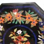 24" Black Marble Inlaid Birds Pietra Dura Rare Table Top Marquetry Handmade Art
