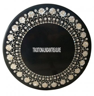 3' Marble Dining Center Table Top Mother of Pearl Marquetry Inlay Special Gift
