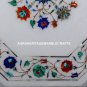14" Coffee Marble Table Top Precious Antique Inlay Design Occasion Decor H5399B