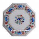 3 PCS Wholesale Lot 12" Marble Coffee Table Top PietraDura With Wooden Base Art