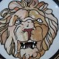 30" Marble Coffee Table Top Rare Gemstone Lion Face Mosaic Inlay Hallway Decor