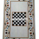 4'x2' White Marble Chess Board Dining Table Inlay Play Game Marquetry Floral Art 4'x2' White Marble Chess Board Dining Table Inlay Play Game Marquetry Floral Art