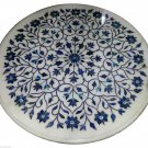 30"x30" Marble Corner Coffee Table Top Rare Inlaid Special Lapis Decor H916A 30"x30" Marble Corner Coffee Table Top Rare Inlaid Special Lapis Decor H916A