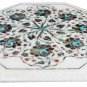 12" Marble Coffee Paua Shell Gemstone Side Table Top Marquetry Home Decorarive