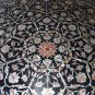 3'x3' Black Faux Marble Table Top Mother of Pearl Inlaid Outdoor Garden Decor
