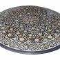 3'x3' Black Faux Marble Table Top Mother of Pearl Inlaid Outdoor Garden Decor