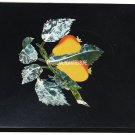 10" Black Marble Side Coffee Table Top Fruits Art Mosaic Inlay Furniture Decor 10" Black Marble Side Coffee Table Top Fruits Art Mosaic Inlay Furniture Decor