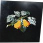 10" Black Marble Side Coffee Table Top Fruits Art Mosaic Inlay Furniture Decor