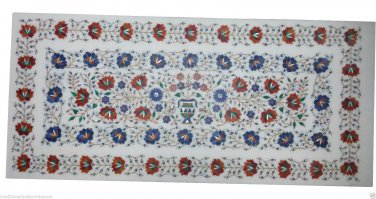 3'x2' Marble Dining Room Table Carnelian Mosaic Inlay Floral Outdoor Decor H943A