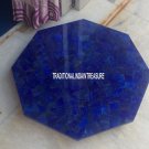 24" Marble Coffee Lapis Table Top With 18" Tall Stand Mosaic Gemstone Inlay Art