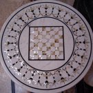 30" White Marble Table Top Chess Design Mother of Pearl Inlaid Patio Decor Art 30" White Marble Table Top Chess Design Mother of Pearl Inlaid Patio Decor Art