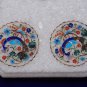 18" White Marble Table Top Mosaic Dancing Peacock Inlay Marquetry Furniture Art