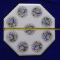 18" White Marble Table Top Mosaic Dancing Peacock Inlay Marquetry Furniture Art