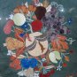 36" Green Marble Top Coffee Table Semi Precious fruits Birds Mosaic Floral Arts