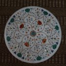 24" Marble Marquetry Malachite Round inlaid Flower Dining Coffee Table Top Decor 24" Marble Marquetry Malachite Round inlaid Flower Dining Coffee Table Top Decor