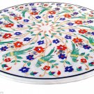 30" Marble Coffee Table Top Parrot Handmade Malachite Inlay Occasion Home Decor