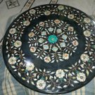 36" Black Marble Coffee Dining Table top Inlaid Mosaic PauaShell New Year Decor