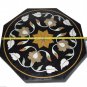23" Marble Top Accent Coffee Table Top Handmade Marquetry With Stand Patio Decor