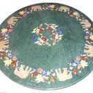 30" Green Round Marble Table Sets Lapis Lazuli Marquetry Inlay Elephant Decor 30" Green Round Marble Table Sets Lapis Lazuli Marquetry Inlay Elephant Decor