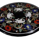 36" Marble Dining Table Top Inlay Elephant Marquetry Handmade Living Room Decor 36" Marble Dining Table Top Inlay Elephant Marquetry Handmade Living Room Decor