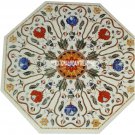 15'' White Marble Coffee Table Top Rare Stone Inlay Marquetry Italian Arts Decor 15'' White Marble Coffee Table Top Rare Stone Inlay Marquetry Italian Arts Decor