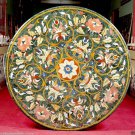 36" Green Marble Table Top Handmade Dining Table Top Marquetry Furniture Decor