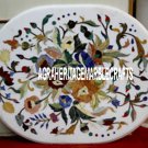 18''x24'' White Marble Oval Coffee Table Top Marquetry Gems Inlay Art Work Decor 18''x24'' White Marble Oval Coffee Table Top Marquetry Gems Inlay Art Work Decor