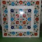 24"x24" Marble Coffee Dining Table Top PietraDura Square Floral Design Decor