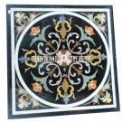 24" Black Marble Square Coffee Side Table Top Inlay Handmade Art Living Decor 24" Black Marble Square Coffee Side Table Top Inlay Handmade Art Living Decor