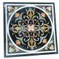 24" Black Marble Square Coffee Side Table Top Inlay Handmade Art Living Decor