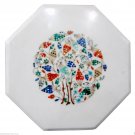 16"x16" Italian Marble Coffee Table Top Real Stone Inlay Living Room Art Decor
