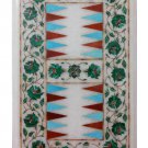 18"x11" Marble Coffee Table Top Inlay Art Malachite Backgammon Board Game Decor 18"x11" Marble Coffee Table Top Inlay Art Malachite Backgammon Board Game Decor
