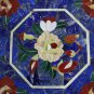 24" Marble Dining Coffee Table Top Flower Lapis Lazuli Marquetry Inlay Gift Deco