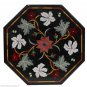 24" Black Table Top Unique Coffee Handmade Marquetry Garden Outdoor Decorative