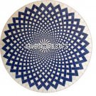 24" Round White Marble Restaurant Table Top Mosaic Stone Lapis Inlay Home Decor