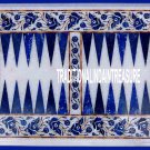 12"x18" White Backgammon Marble Top Coffee Table Lapis Floral Inlay Game Decor 12"x18" White Backgammon Marble Top Coffee Table Lapis Floral Inlay Game Decor