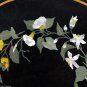 24" Black Marble Coffee Table Top Inlaid Mosaic Marquetry Handmade Home Decor