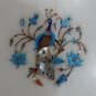 12" Marble Coffee Turquoise Diningtable Top Peacock Pietra Dura Elephant Art