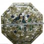 18" Marble Coffee Table Top Pietra Dura Abalone Inlaid Peacocks Handmade Decor