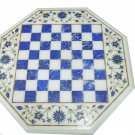 24" Marble Cofffee Table Top Chess Design Handmade Inlay Marquetry Patio Decor